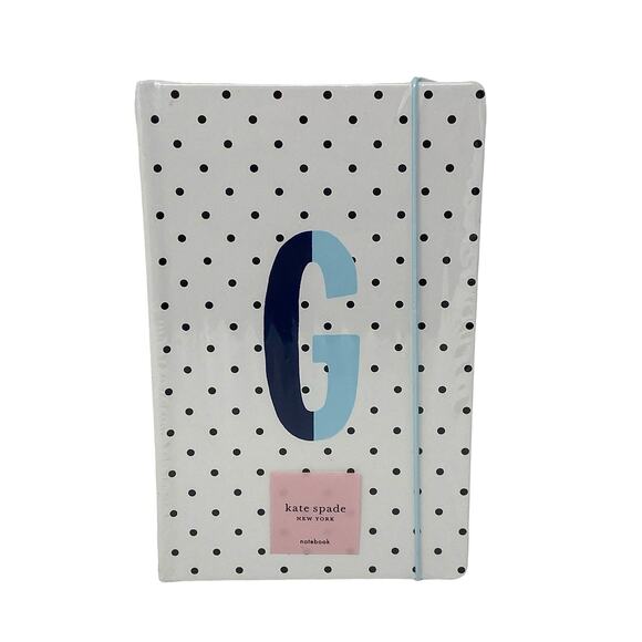 Kate Spade Sparks Of Joy Letter G White Polka Dots Novelty Notebook Stationary - Picture 1 of 8